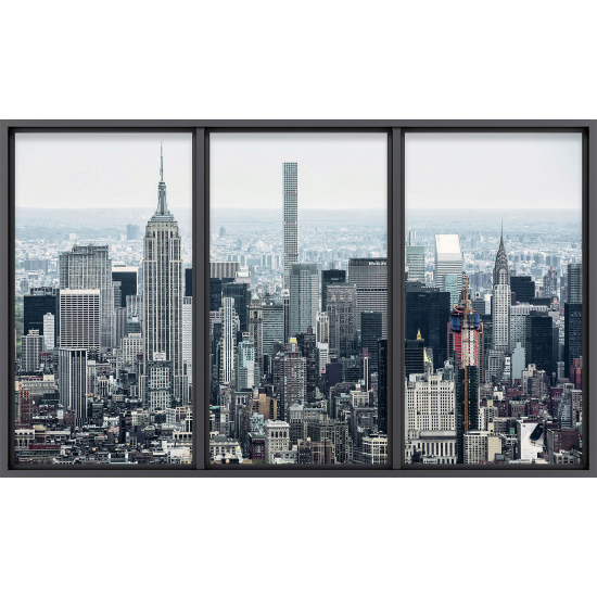 Papier peint panoramique Trompe l'œil baie vitrée - New york