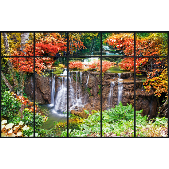 Papier peint panoramique Trompe l'œil Verrière- Cascades