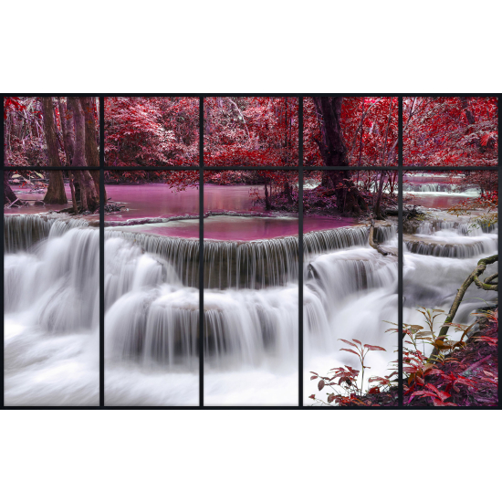 Papier peint panoramique Trompe l'œil Verrière - Cascades