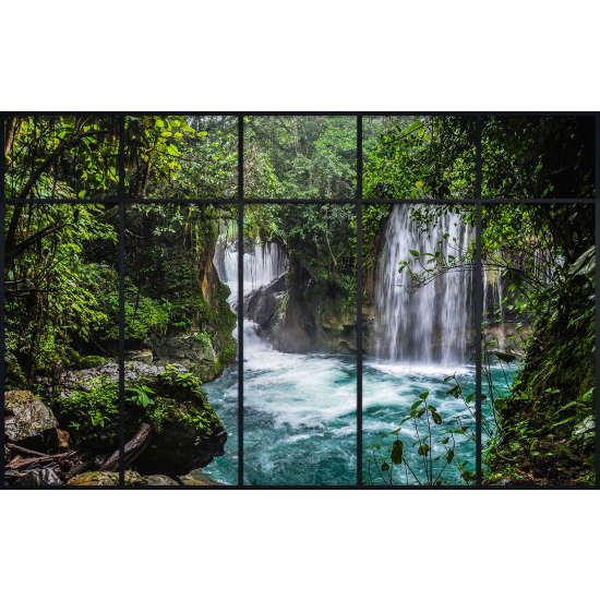 Papier peint panoramique Trompe l'œil Verrière - Cascades