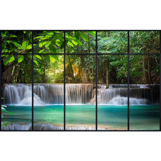 Papier peint panoramique Trompe l'œil Verrière - Cascades