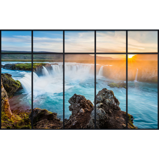 Papier peint panoramique Trompe l'œil Verrière - Cascades