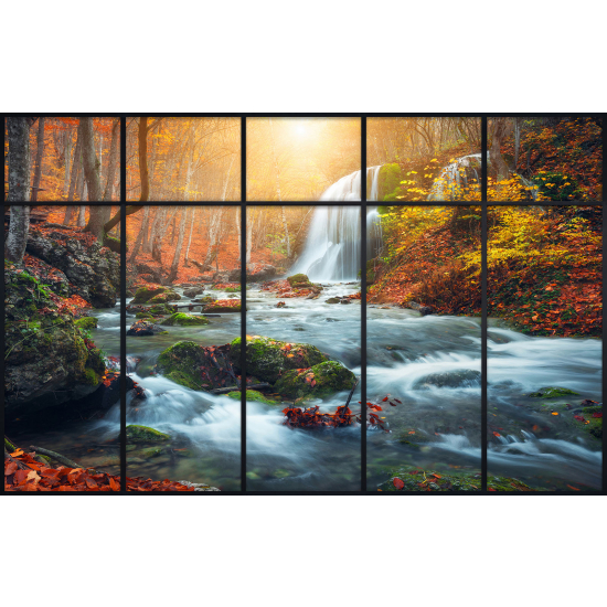 Papier peint panoramique Trompe l'œil Verrière - Cascades