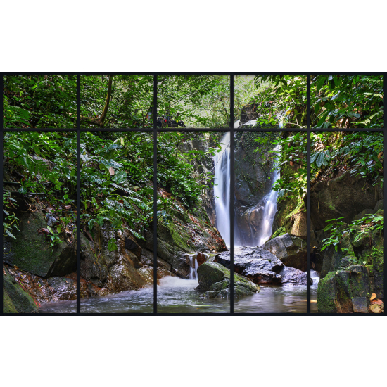 Papier peint panoramique Trompe l'œil Verrière - Cascades