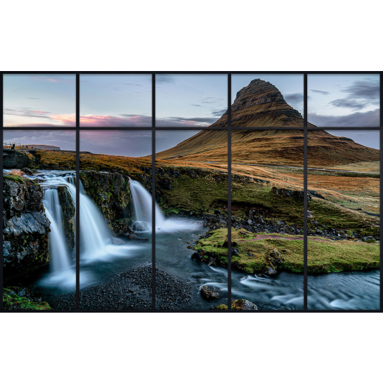 Papier peint panoramique Trompe l'œil Verrière - Cascades