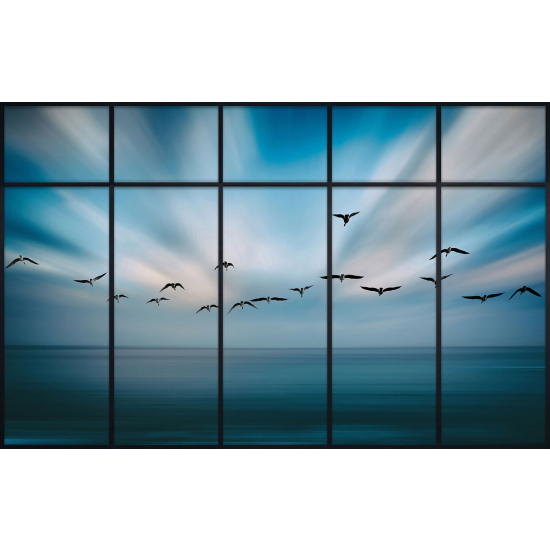 Papier peint panoramique Trompe l'œil Verrière - Ciel