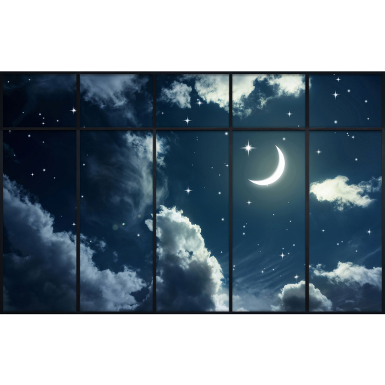 Papier peint panoramique Trompe l'œil Verrière - Ciel étoilé