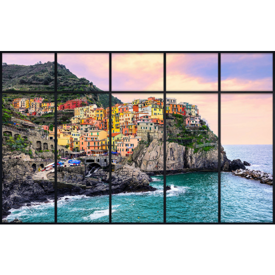 Papier peint panoramique Trompe l'œil Verrière - Cinque terre
