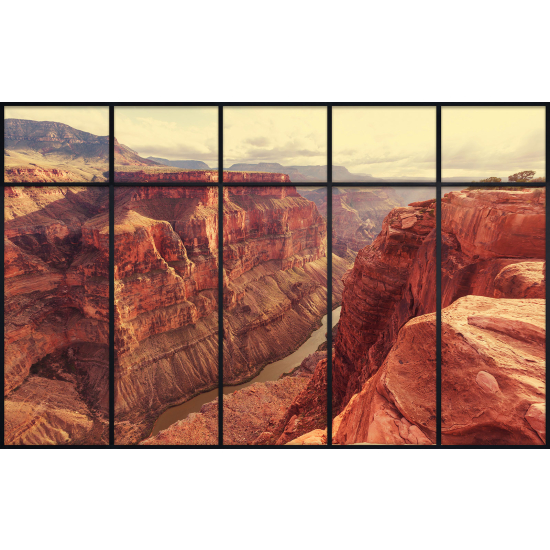 Papier peint panoramique Trompe l'œil Verrière - Grand canyon