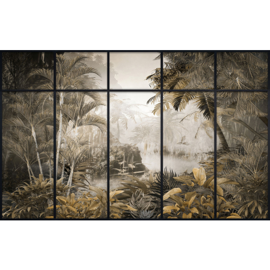 Papier peint panoramique Trompe l'œil Verrière - Jungle