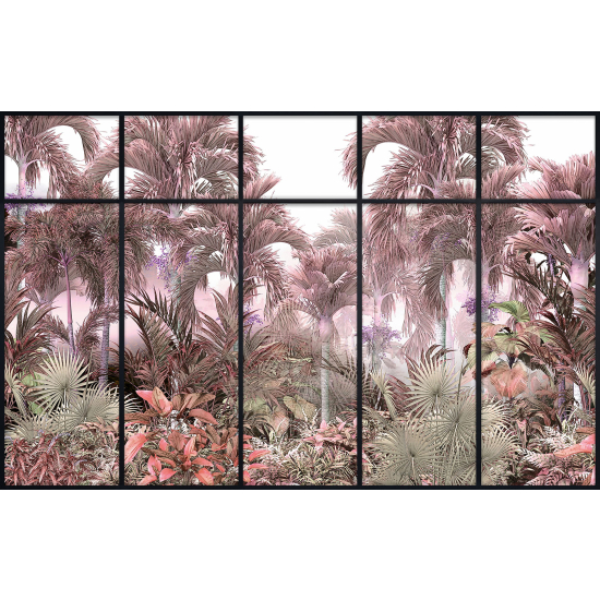 Papier peint panoramique Trompe l'œil Verrière - Jungle