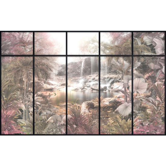 Papier peint panoramique Trompe l'œil Verrière - Jungle
