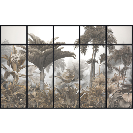 Papier peint panoramique Trompe l'œil Verrière - Jungle
