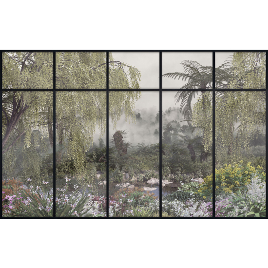 Papier peint panoramique Trompe l'œil Verrière - Jungle