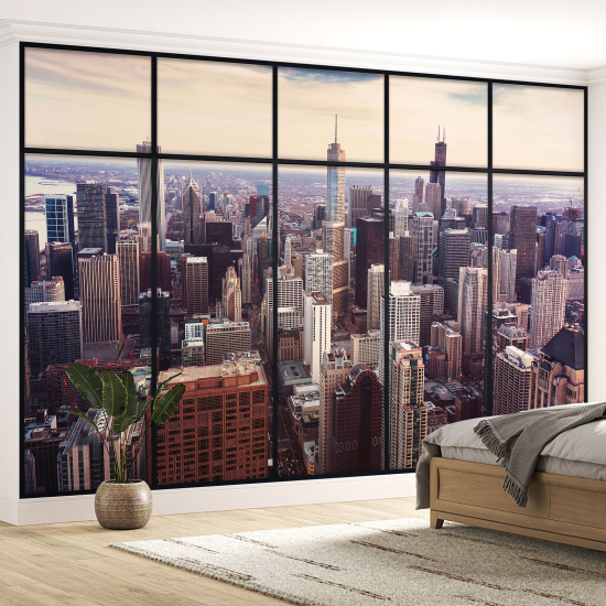 Papier peint panoramique Trompe l'œil Verrière - New york
