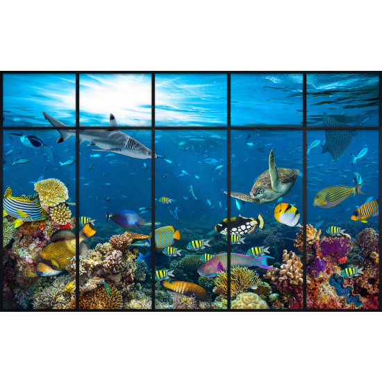 Papier peint panoramique Trompe l'œil Verrière - Océan