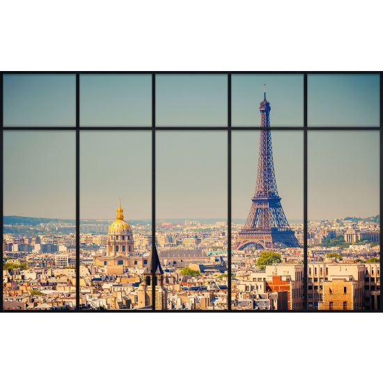 Papier peint panoramique Trompe l'œil Verrière - Paris tour eiffel