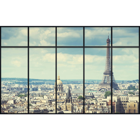 Papier peint panoramique Trompe l'œil Verrière - Paris tour eiffel