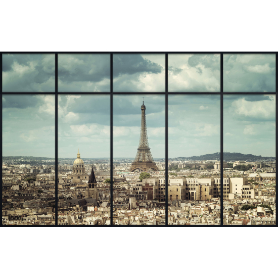 Papier peint panoramique Trompe l'œil Verrière - Paris tour eiffel