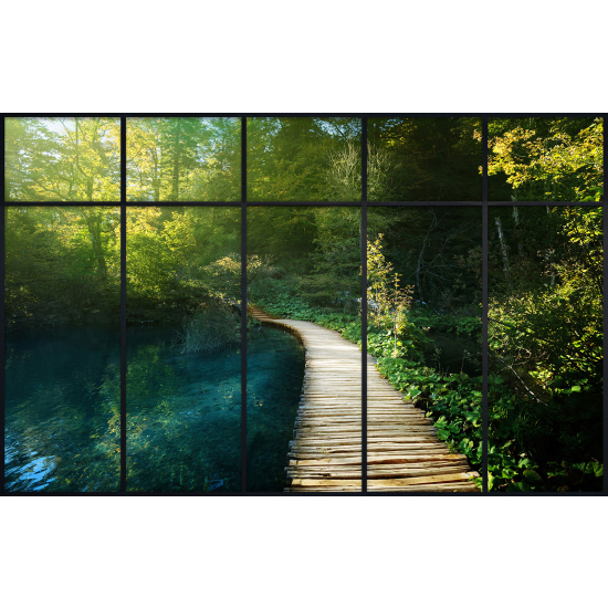 Papier peint panoramique Trompe l'œil Verrière - Ponton