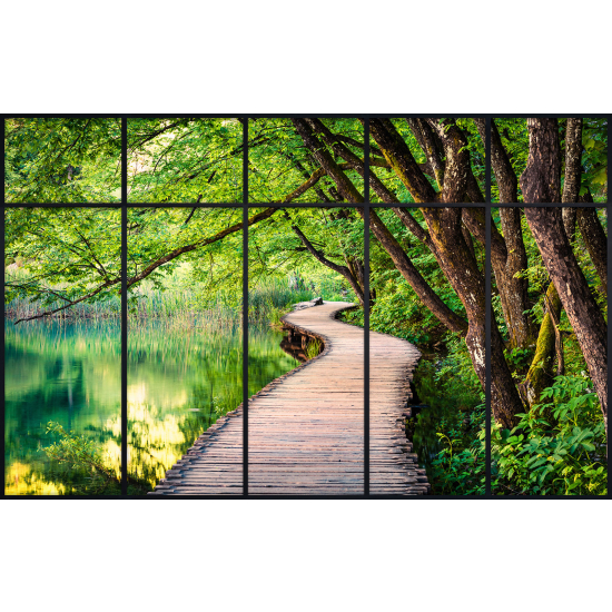 Papier peint panoramique Trompe l'œil Verrière - Ponton