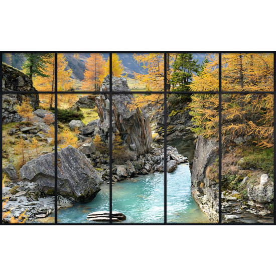 Papier peint panoramique Trompe l'œil Verrière - Rivière