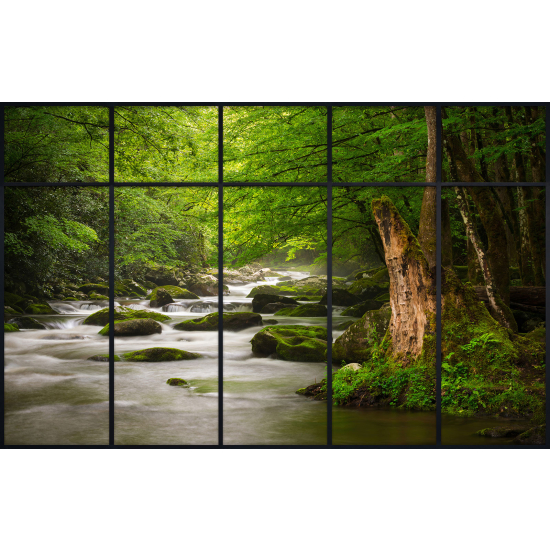 Papier peint panoramique Trompe l'œil Verrière - Rivière