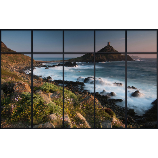 Papier peint panoramique Trompe l'œil Verrière - Vue mer