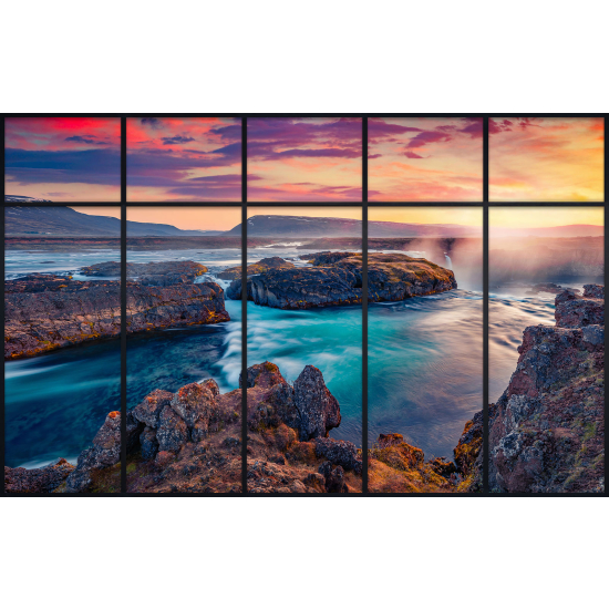 Papier peint panoramique Trompe l'œil Verrière - Vue mer