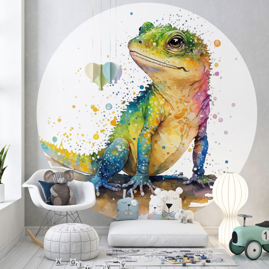 Papier peint rond / cercle Enfants - Lézard