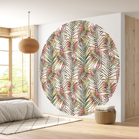 Papier peint rond / cercle - Motif botanique - 132