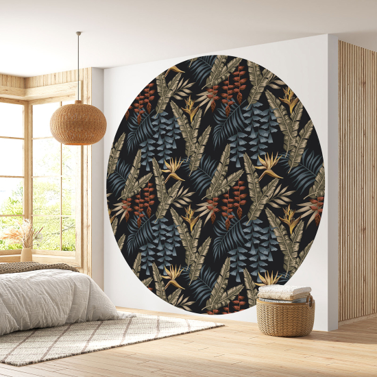 Papier peint rond / cercle - Motif botanique - 183