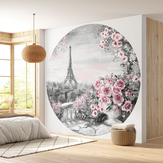 Papier peint rond / cercle - Paris Tour Eiffel