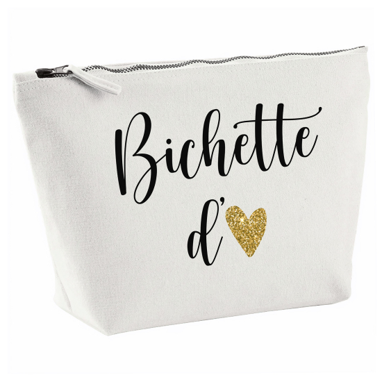 Pochette en toile 28x18 cm - Bichette d'amour