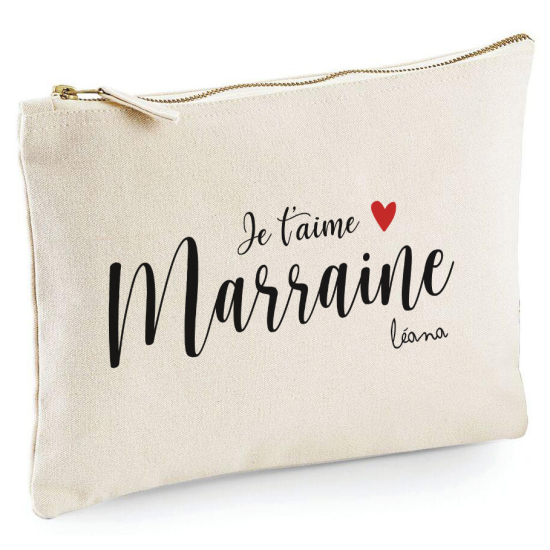 Pochette - Je t'aime Marraine Prénom