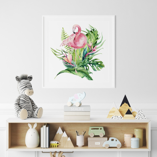 Poster / Affiche carrée Enfants - Flamant Rose