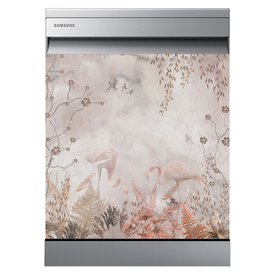 Stickers Lave vaisselle - Flamants roses