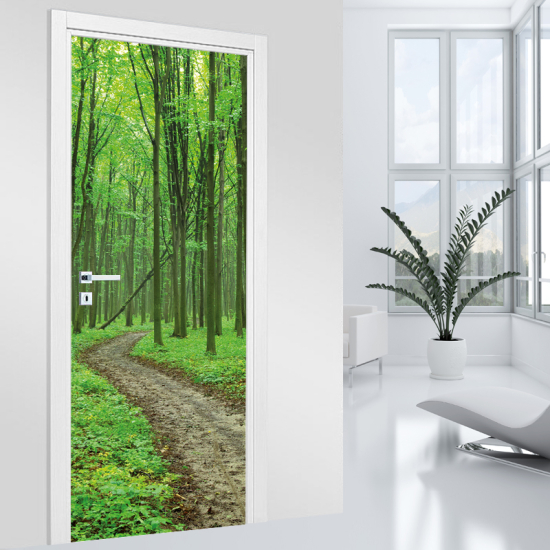 Stickers pour porte - Chemin forêt