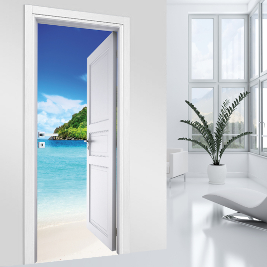 Stickers pour porte - Vue Mer