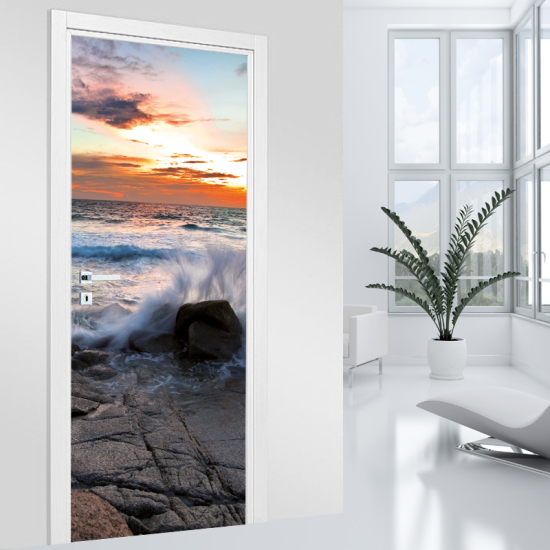 Stickers pour porte - Vue Mer
