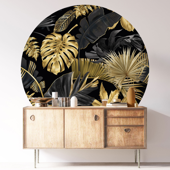 Stickers rond / cercle - Motif botanique