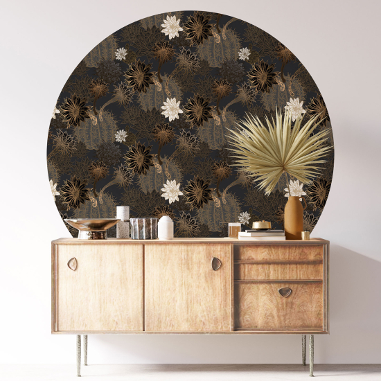 Stickers rond / cercle - Motif floral