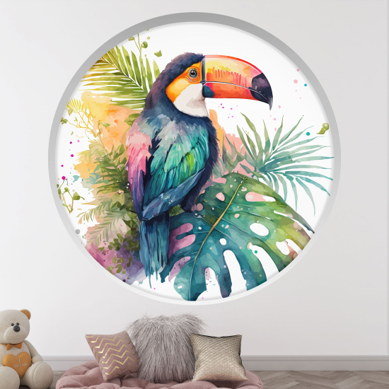 Stickers Trompe l'œil Arche ronde Enfants - Toucan
