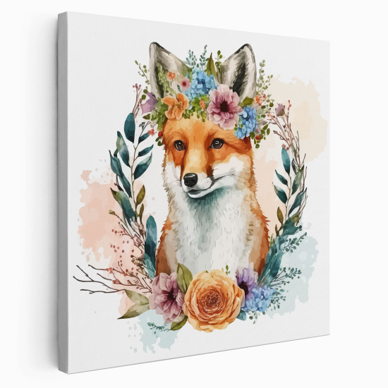 Tableau toile Enfants Carré - Renard