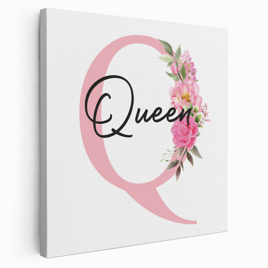 Tableau Toile Monogramme Carré - Lettre Q