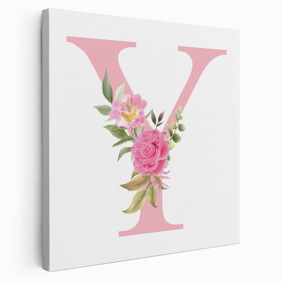 Tableau Toile Monogramme Carré - Lettre Y