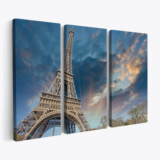 Tableau triptyque sur toile - Tour Eiffel Paris