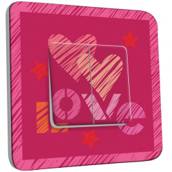 Interrupteur Décoré Double Va et Vient - Coeur Love 