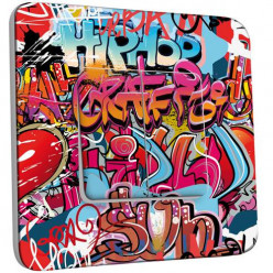 Interrupteur Décoré Double Va et Vient -  Graffiti HipHop 