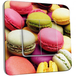 Interrupteur Décoré Double Va et Vient -  Macarons 01